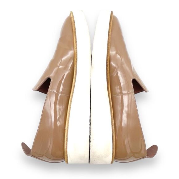 Vince Sanders Patent Leather Platform Slip On Sneakers Taupe Antique Rose Size 6 - Picture 12 of 15